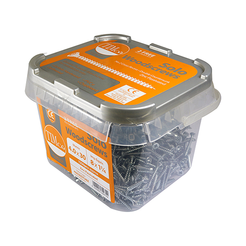 Tubs of Zinc plated woodscrews